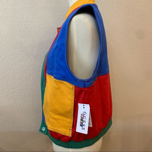 GUESS x J BALVIN Colorblocked Denim Vest L NWT - Picture 9 of 15